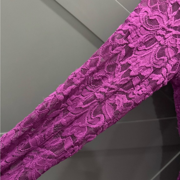 NWT AFRM Vibrant Purple Lace dress with slip - Picture 7 of 8